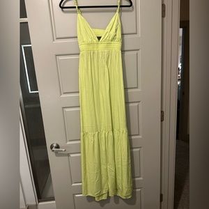 Lime/neon green open back dress